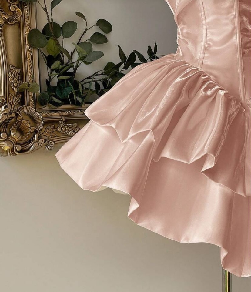 Dusty Rose Satin Silk Corset Fit & Flare Dress for Women | Strapless Party Wear Dress - Image 3