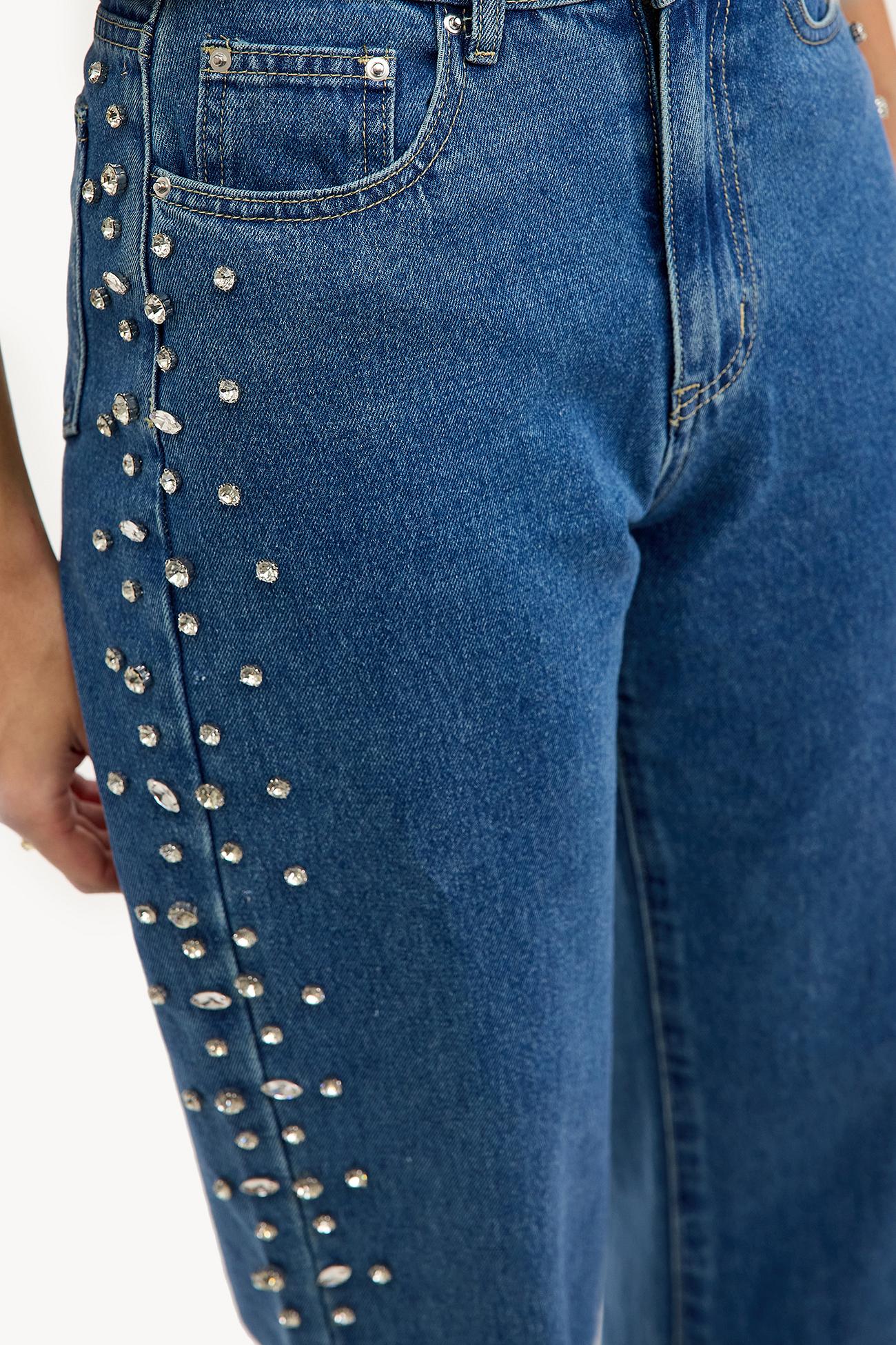 Eclipse - Rhinestone Embellished Wide Leg Jeans - Image 4