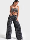 Onyx - Rhinestone Embellished Wide Leg Jeans