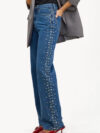 Eclipse - Rhinestone Embellished Wide Leg Jeans