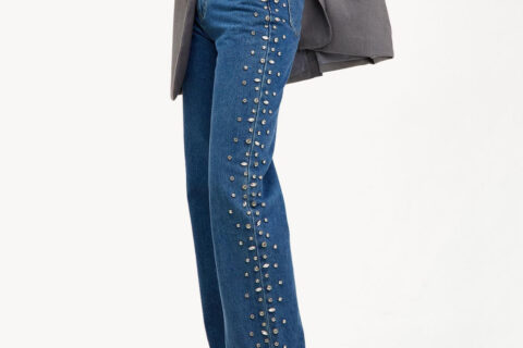Eclipse - Rhinestone Embellished Wide Leg Jeans