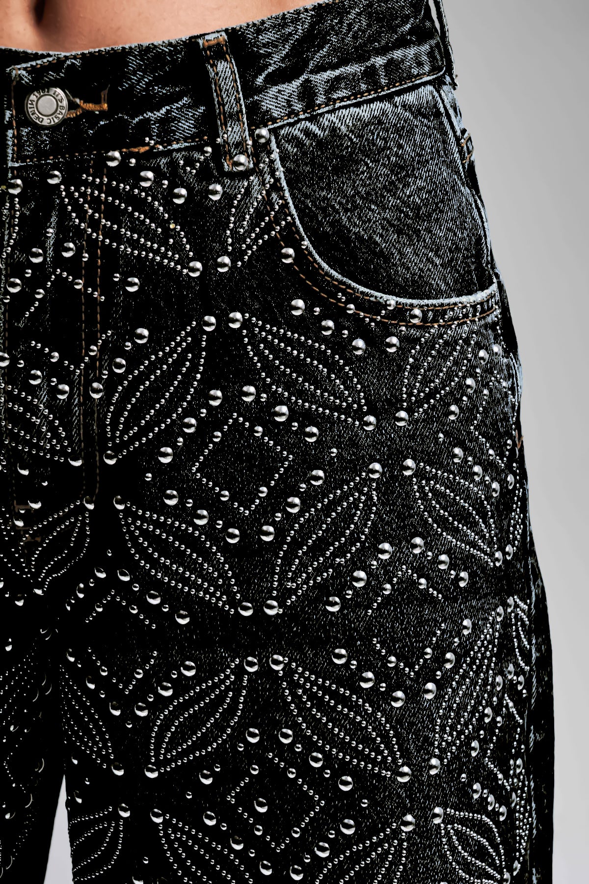 Onyx - Rhinestone Embellished Wide Leg Jeans - Image 5