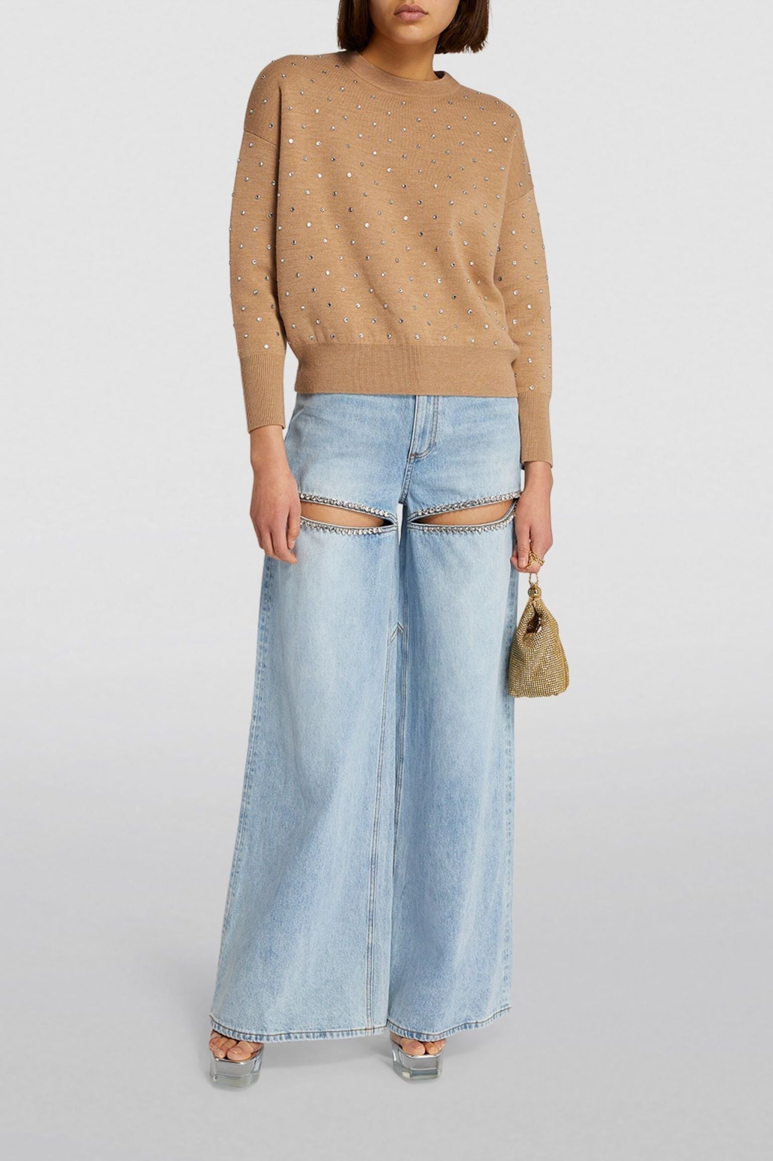 Embellished Wide Leg Cut Out Jeans - Taylor - Image 10