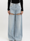 Embellished Wide Leg Cut Out Jeans - Taylor