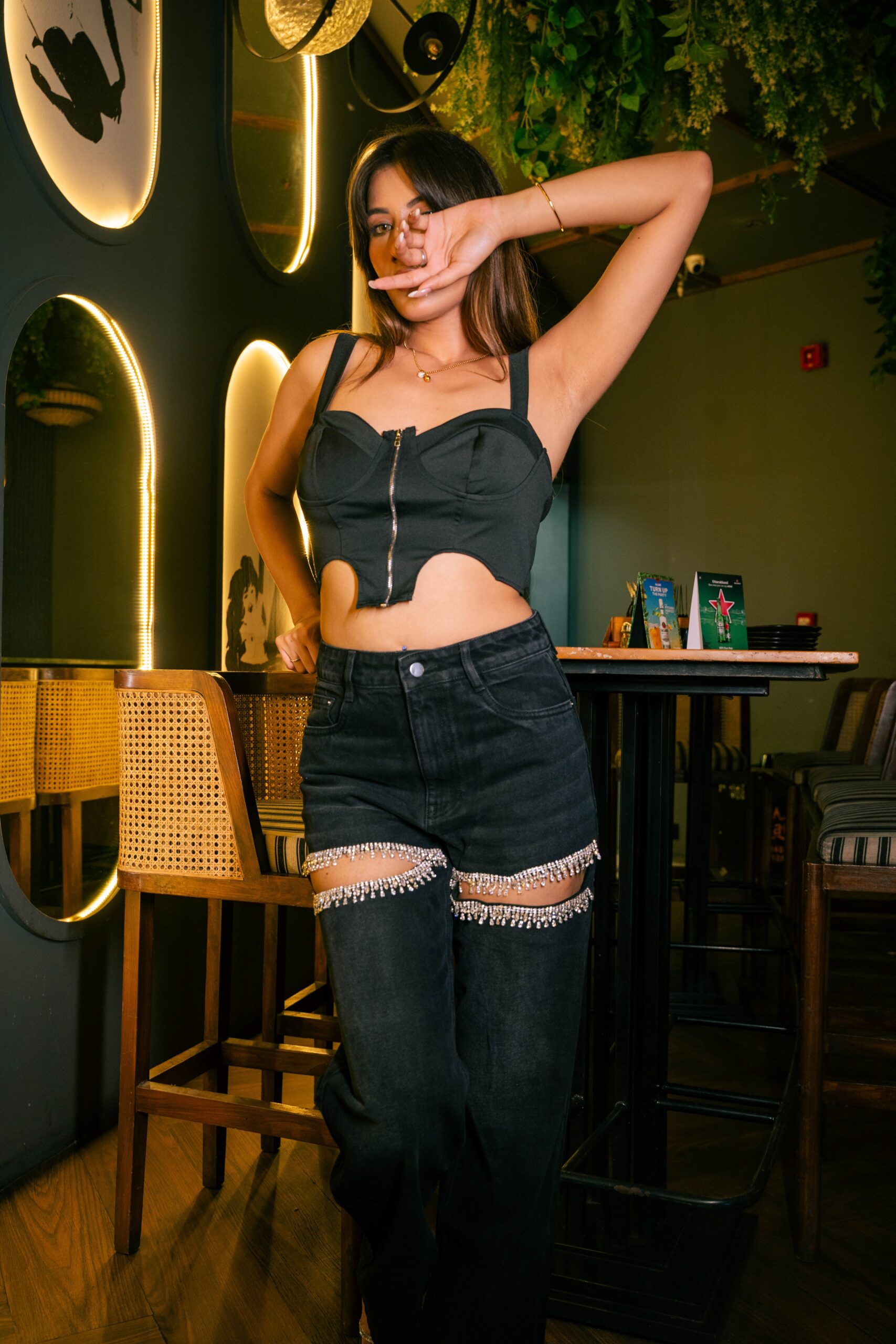 Charlotte- Rhinestone Embellished Cargo Jeans - Image 7