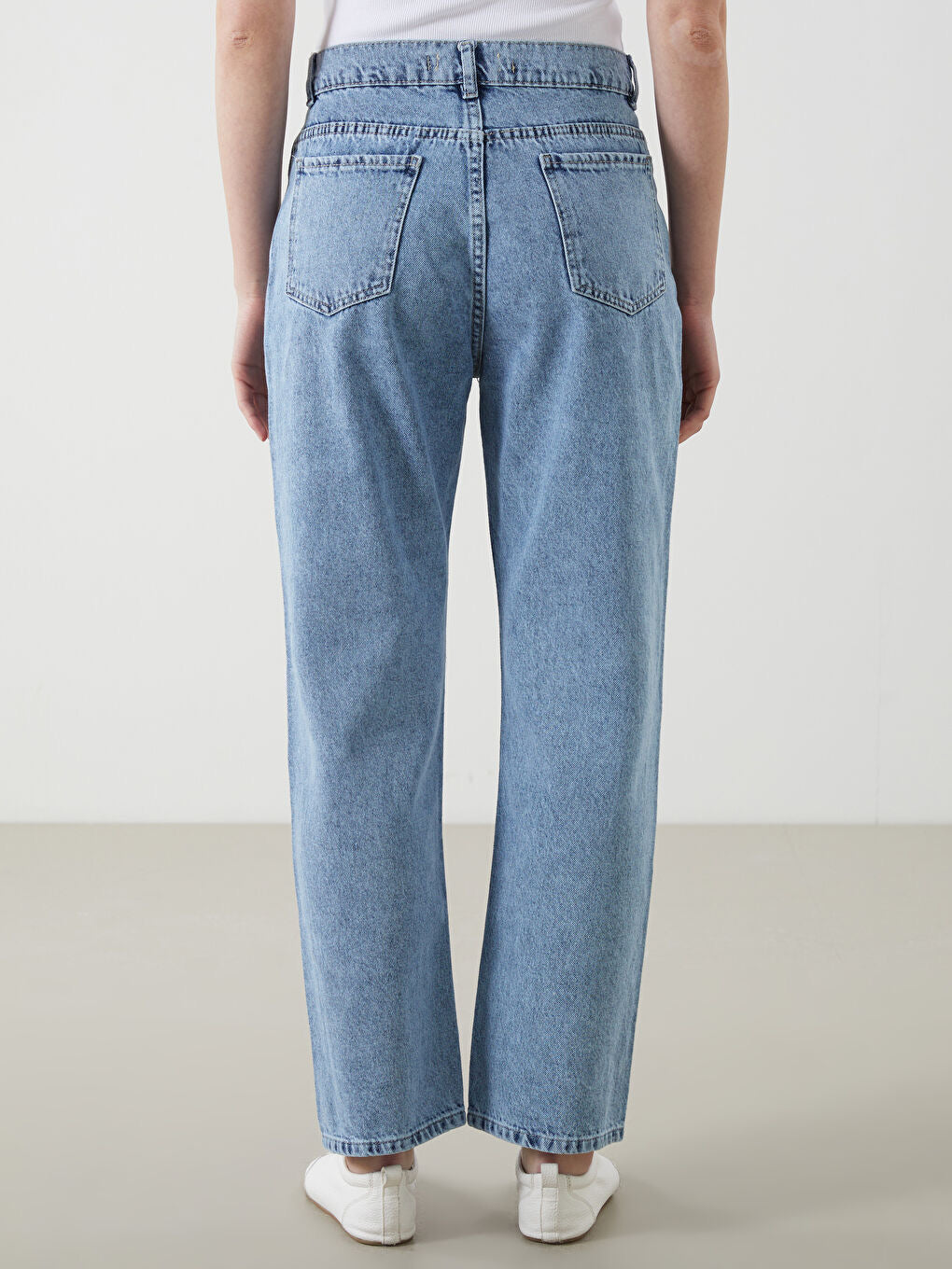 Frost Drop - Rhinestone Embellished Wide Leg Jeans - Ice Blue - Image 4