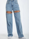 Nova Cut Rhinestone Embellished Wide Leg Jeans
