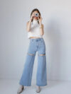 Obsession -  Embellished Wide Leg Cut Out Jeans