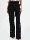 Black Diamante Denim High Rise Wide Leg Jeans