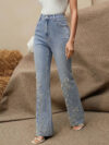 Elara - High Rise Embellished Boot Cut Jeans
