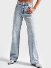 Adore - Rhinestone Embellished Wide Leg Jeans