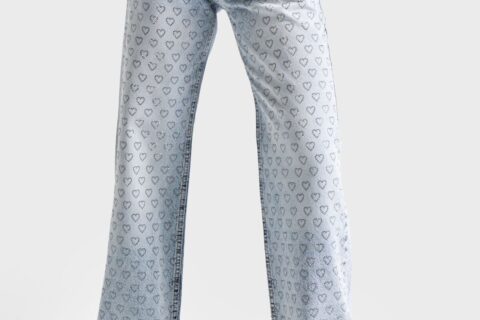 Adore - Rhinestone Embellished Wide Leg Jeans