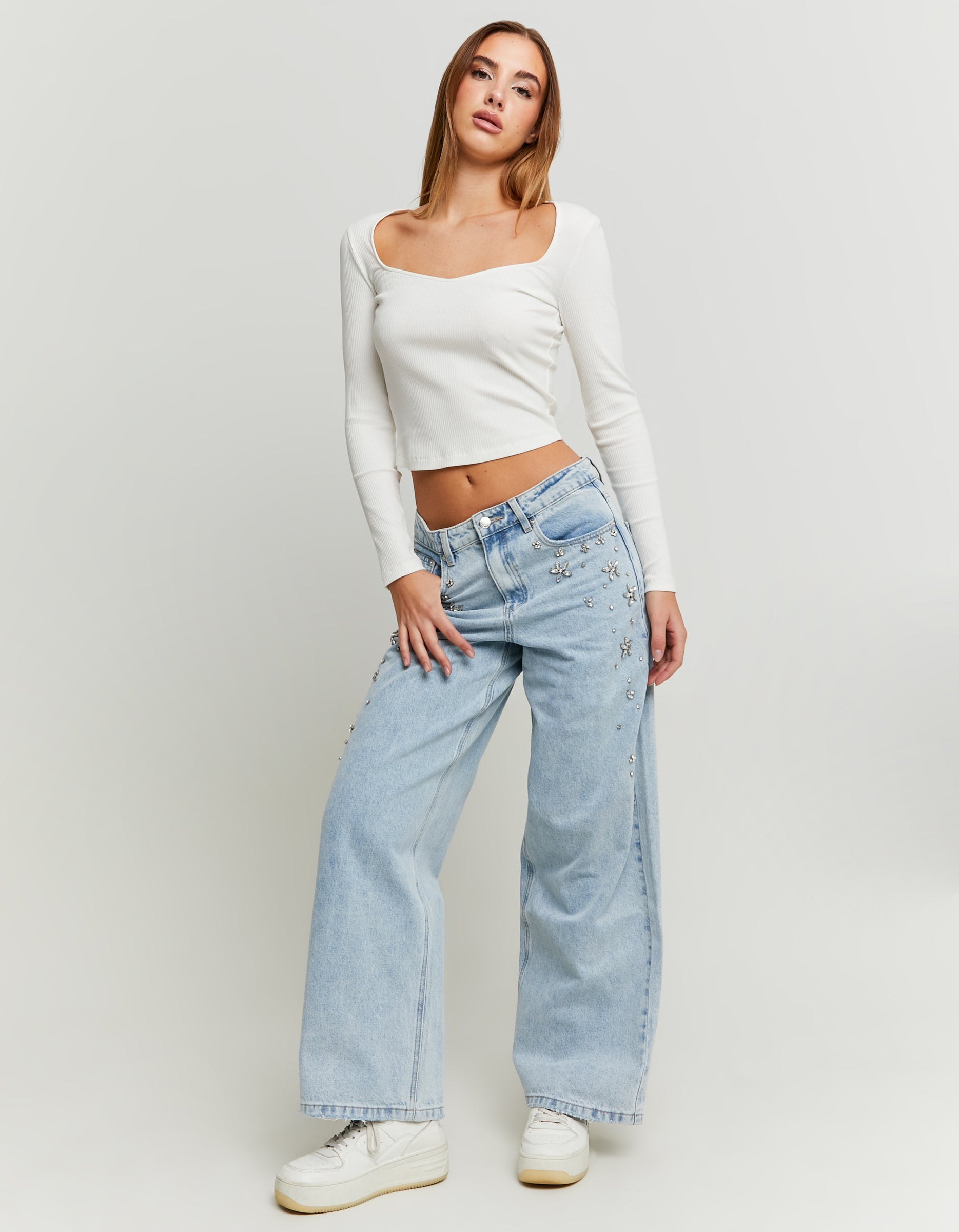 Flora Grace - Rhinestone Embellished Jeans - Image 2