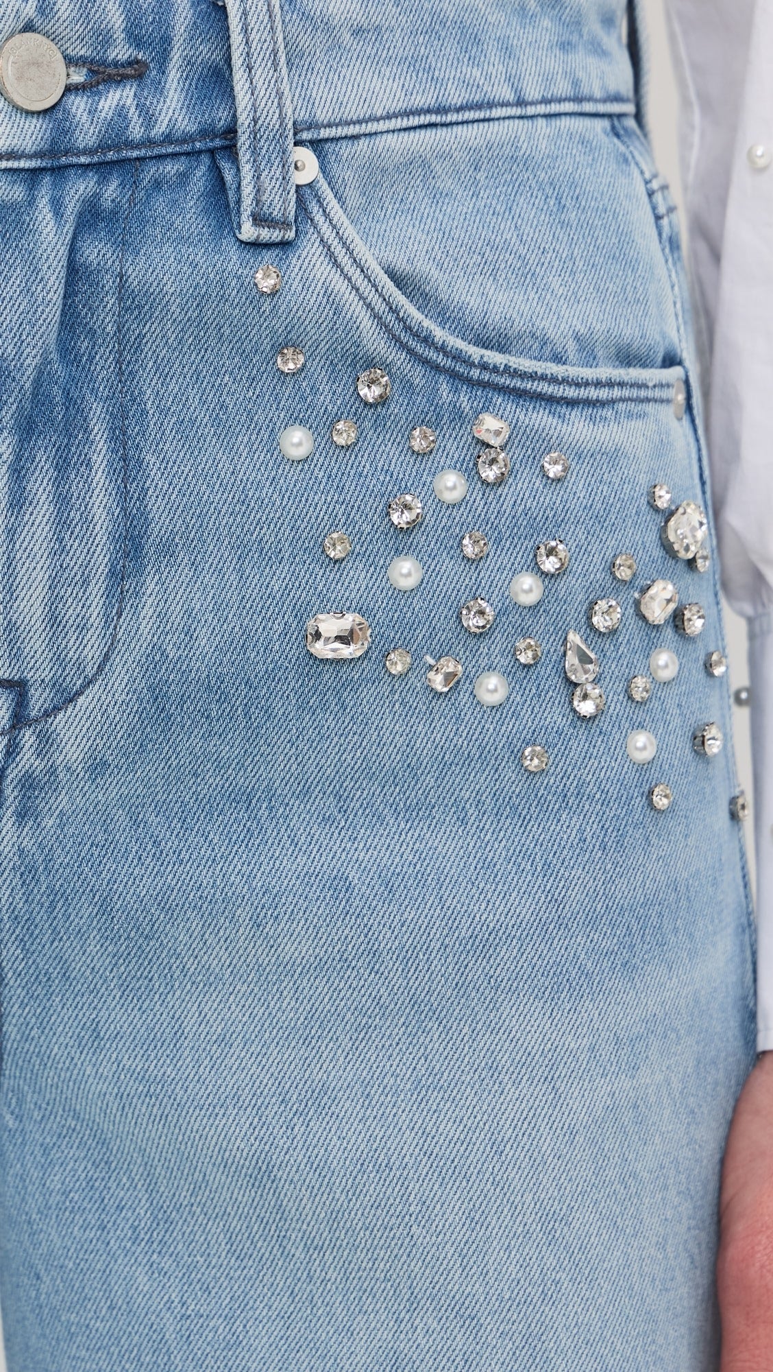 Bling It On - Rhinestone Embellished Wide Leg Jeans - Image 3