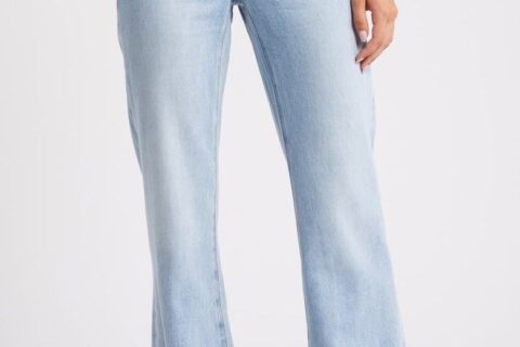 Rhinestone Tassel Wide Leg Jeans - Ice Blue