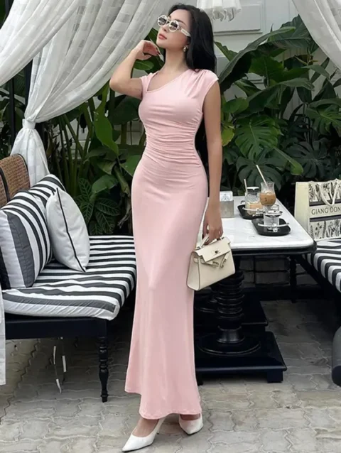 Women Light Pink Bodycon Dress