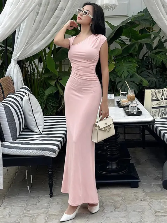 Women Light Pink Bodycon Dress